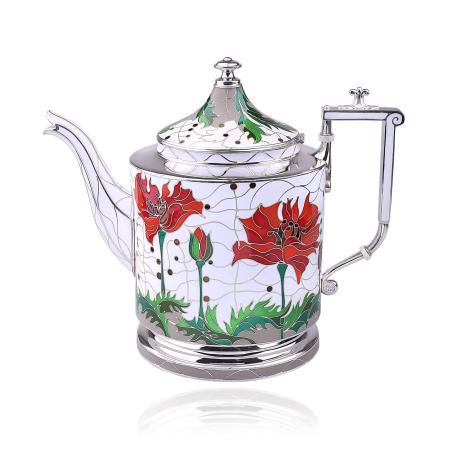 СЕРЕБРЯНЫЙ ЧАЙНИК "МАКИ" 42931 – РУССКИЕ САМОЦВЕТЫ