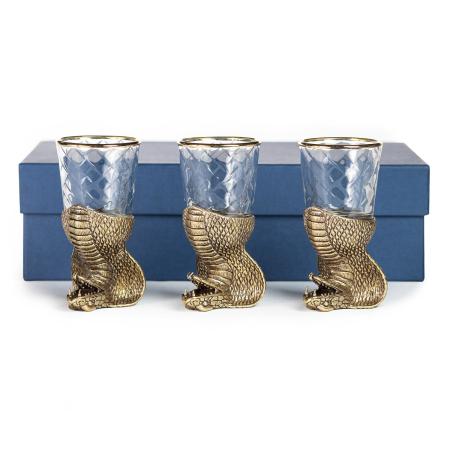 ЧАРКА "КОБРА" ЛАТУННАЯ (СТОПКА ПЕРЕВЁРТЫШ) 3 ШТ