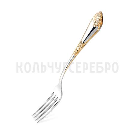 СЕРЕБРЯНАЯ ДЕСЕРТНАЯ ВИЛКА "ДВОРЦОВАЯ" С ПОЗОЛОТОЙ М-17