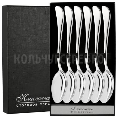 СЕРЕБРЯНЫЙ СТОЛОВЫЙ НАБОР "MODERN" (6 СТОЛОВЫХ ЛОЖЕК) – SOKOLOV