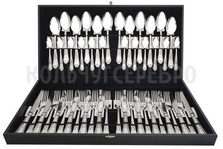 СЕРЕБРЯНЫЙ СТОЛОВЫЙ НАБОР "КЛАССИКА" №10 (48 ПРЕДМЕТОВ) - МСТЕРСКИЙ ЮВЕЛИР