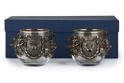 СТАКАН ДЛЯ ВИСКИ "ОХОТА - МЕДВЕДЬ, РЫСЬ" CLASSIC 