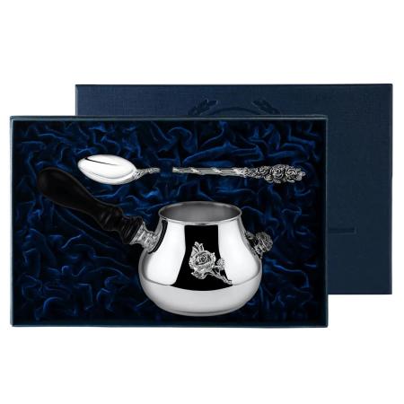 СЕРЕБРЯНЫЙ НАБОР ДЛЯ КОФЕ "РОЗАЛИЯ" (2 ПРЕДМЕТА) – АРГЕНТА