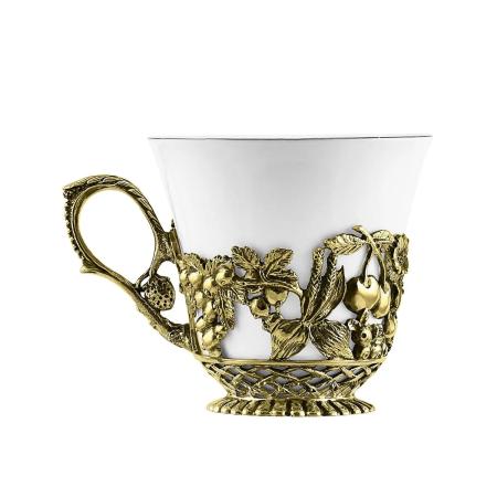 ЧАШКА ЧАЙНАЯ "НАТЮРМОРТ" ЛАТУННАЯ