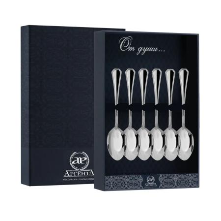 СТОЛОВЫЙ НАБОР ИЗ СЕРЕБРА "ЭЛЕГАНТ" (6 КОФЕЙНЫХ ЛОЖЕК) – АРГЕНТА