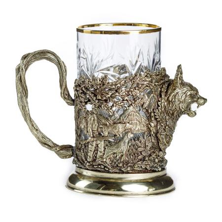 ПОДСТАКАННИК "РУССКИЙ ЛЕС - РЫСЬ" ЛАТУННЫЙ