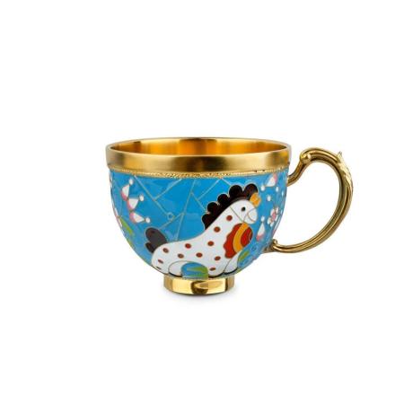 СЕРЕБРЯНАЯ ЧАЙНАЯ ЧАШКА 42430 - РУССКИЕ САМОЦВЕТЫ