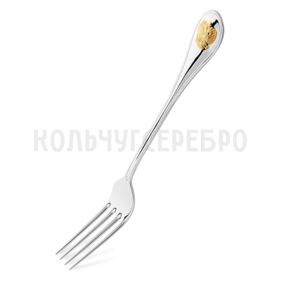 СЕРЕБРЯНАЯ СТОЛОВАЯ ВИЛКА "ОТЕЧЕСТВО" С ПОЗОЛОТОЙ 930583-1 – КРАСНАЯ ПРЕСНЯ