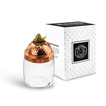 БАНКА ДЛЯ СЫПУЧИХ ПРОДУКТОВ "ЧЕСНОК" МЕДНАЯ КОВАННАЯ (920 МЛ.) – КОЛЬЧУГИНСКИЙ МЕЛЬХИОР