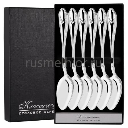 СЕРЕБРЯНЫЙ СТОЛОВЫЙ НАБОР "КЛАССИЧЕСКИЙ" (6 ЛОЖЕК)
