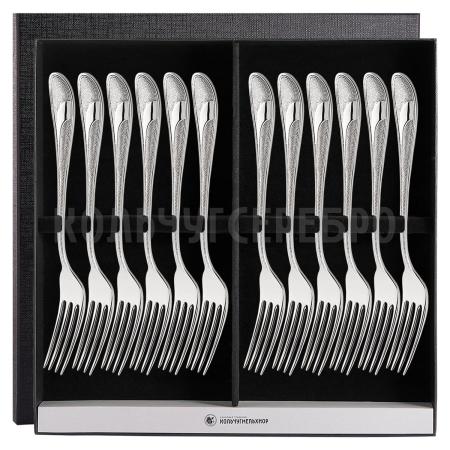 СТОЛОВЫЙ НАБОР ИЗ МЕЛЬХИОРА "МЕТЕЛИЦА" (12 ВИЛОК) – КОЛЬЧУГИНСКИЙ МЕЛЬХИОР