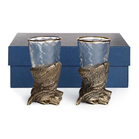 ЧАРКИ "ТИГР" ЛАТУННЫЙ (СТОПКИ ПЕРЕВЁРТЫШИ) 2 ШТ