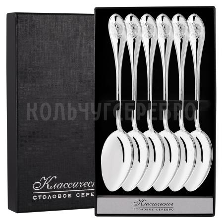 СЕРЕБРЯНЫЙ СТОЛОВЫЙ НАБОР "ОТЕЧЕСТВО" (6 ЛОЖЕК) – КРАСНАЯ ПРЕСНЯ