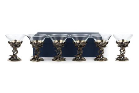 БОКАЛ ДЛЯ МАРТИНИ "ЗЕМЛЯНИКА" ЛАТУННЫЙ 6 ШТ.