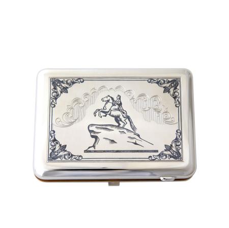 СЕРЕБРЯНЫЙ ПОРТСИГАР "МЕДНЫЙ ВСАДНИК" – СЕВЕРНАЯ ЧЕРНЬ