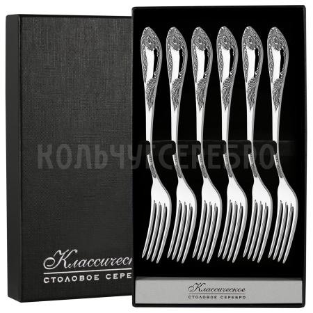 СЕРЕБРЯНЫЙ ДЕСЕРТНЫЙ НАБОР "ИМПЕРАТОРСКИЙ" М-12 С ЧЕРНЕНИЕМ (6 ДЕСЕРТНЫХ ВИЛОК) – ПАВЛОВСКИЙ ЗАВОД