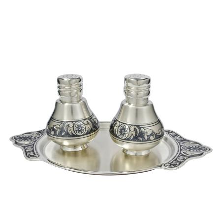 СЕРЕБРЯНЫЙ НАБОР ДЛЯ СПЕЦИЙ "КУПЕЧЕСКИЙ" – СЕВЕРНАЯ ЧЕРНЬ