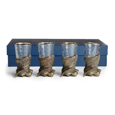 ЧАРКИ "ТИГР" ЛАТУННЫЙ (СТОПКИ ПЕРЕВЁРТЫШИ) 4 ШТ