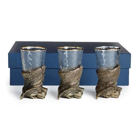 ЧАРКИ "ТИГР" ЛАТУННЫЙ (СТОПКИ ПЕРЕВЁРТЫШИ) 3 ШТ