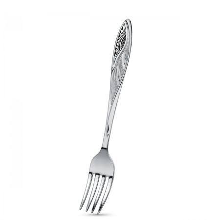 СЕРЕБРЯНАЯ ДЕСЕРТНАЯ ВИЛКА "ПОДСОЛНУХ" С ЧЕРНЕНИЕМ  - СЕВЕРНАЯ ЧЕРНЬ