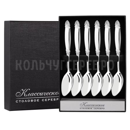 СЕРЕБРЯНЫЙ ЧАЙНЫЙ НАБОР "ВИВАЛЬДИ" (6 ЧАЙНЫХ ЛОЖЕК) - СЕВЕРНАЯ ЧЕРНЬ