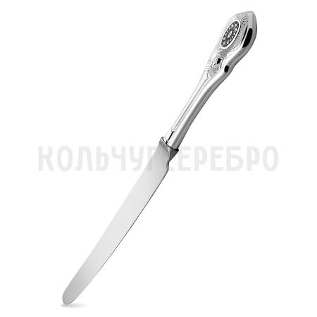 СЕРЕБРЯНЫЙ СТОЛОВЫЙ НОЖ "КУПЕЧЕСКИЙ" С ЧЕРНЕНИЕМ - СЕВЕРНАЯ ЧЕРНЬ