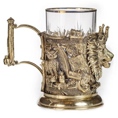 ПОДСТАКАННИК "МУДРОМУ РУКОВОДИТЕЛЮ" ЛАТУННЫЙ