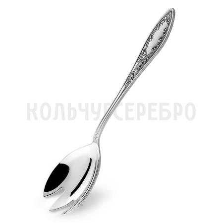 ВИЛКА САЛАТА ИЗ МЕЛЬХИОРА "ПЛАМЯ" С ЧЕРНЕНИЕМ – КОЛЬЧУГИНСКИЙ МЕЛЬХИОР