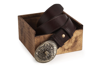 КОЖАНЫЙ РЕМЕНЬ "МЕДВЕДЬ VIP" КОРИЧНЕВЫЙ