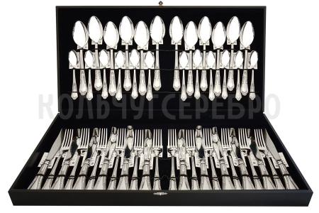 СЕРЕБРЯНЫЙ СТОЛОВЫЙ НАБОР "ВИЗАНТИЯ" №22 (48 ПРЕДМЕТОВ) - МСТЕРСКИЙ ЮВЕЛИР