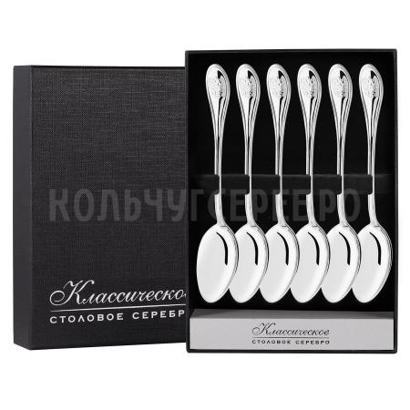 СЕРЕБРЯНЫЙ СТОЛОВЫЙ НАБОР "ОТЕЧЕСТВО" (6 ЧАЙНЫХ ЛОЖЕК) – КРАСНАЯ ПРЕСНЯ