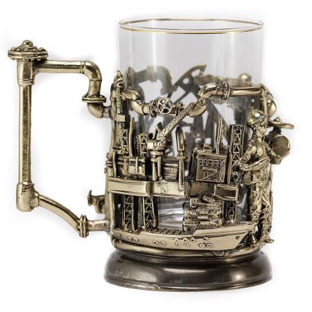 ПОДСТАКАННИК "НЕФТЯНИКИ" ЛАТУННЫЙ