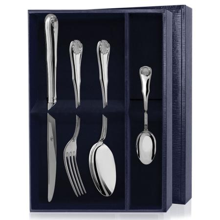СЕРЕБРЯНЫЙ СТОЛОВЫЙ НАБОР "ВИЗИТ" (4 ПРЕДМЕТА) – АРГЕНТА