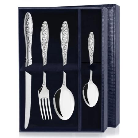 СЕРЕБРЯНЫЙ СТОЛОВЫЙ НАБОР "МОРОЗКО" (4 ПРЕДМЕТА) – АРГЕНТА