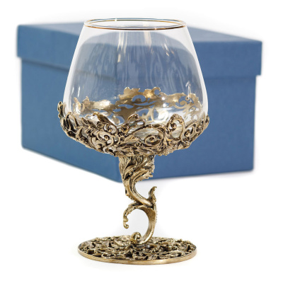 БОКАЛ ДЛЯ КОНЬЯКА "АЖУРНЫЙ" ЛАТУННЫЙ