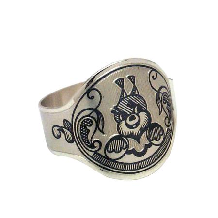 СЕРЕБРЯНОЕ КОЛЬЦО ДЛЯ САЛФЕТОК  АРТ. 40270019А05 – СЕВЕРНАЯ ЧЕРНЬ