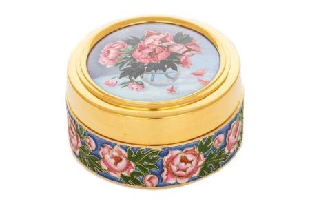 СЕРЕБРЯНАЯ ШКАТУЛКА "ПИОНЫ" – РУССКИЕ САМОЦВЕТЫ