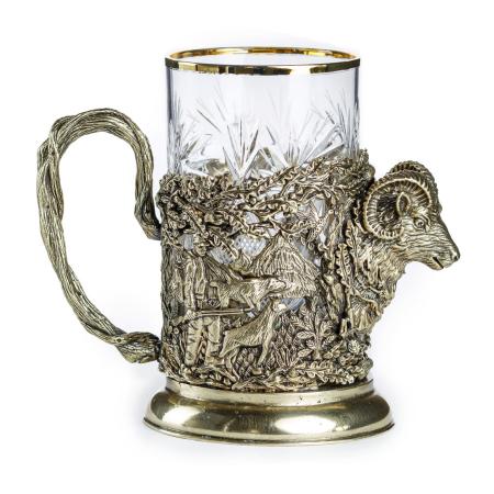 ПОДСТАКАННИК "РУССКИЙ ЛЕС - БАРАН" ЛАТУННЫЙ