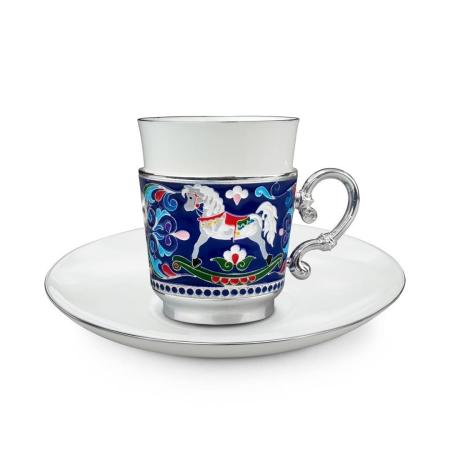 СЕРЕБРЯНЫЙ КОФЕЙНЫЙ НАБОР 33519 – РУССКИЕ САМОЦВЕТЫ