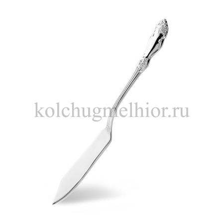 НОЖ РЫБЫ Ц/Ш ИЗ МЕЛЬХИОРА "РОЗА" ПОСЕРЕБРЕННАЯ – КОЛЬЧУГИНСКИЙ МЕЛЬХИОР