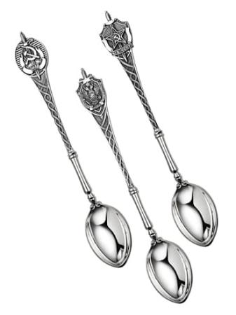 СЕРЕБРЯНЫЙ НАБОР ЛОЖЕК "ЧЕКИСТЫ" (3 ШТУКИ) – АЛЬТМАСТЕР