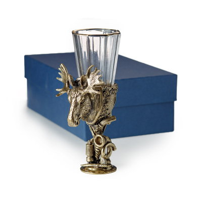 ЛАФИТНИК ТРОФЕЙНЫЙ РОССИЯ "ЛОСЬ" ЛАТУННЫЙ