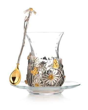 АРМУД С ЛОЖКОЙ И БЛЮДЦЕМ "РОМАШКА"