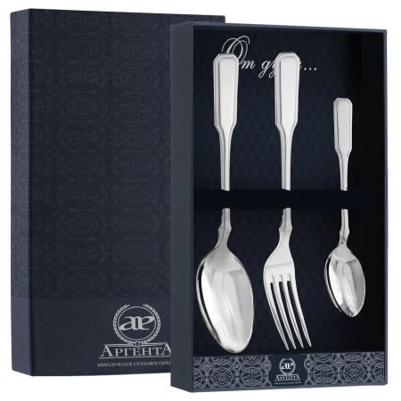 СЕРЕБРЯНЫЙ СТОЛОВЫЙ НАБОР "РУССКИЙ" (3 ПРЕДМЕТА) – АРГЕНТА
