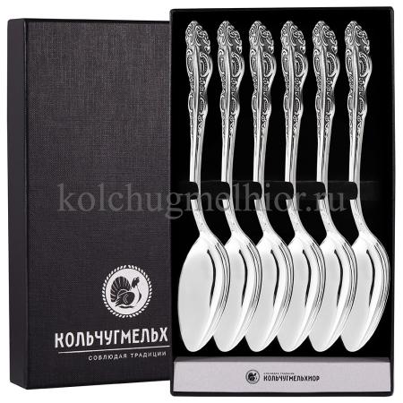 СТОЛОВЫЙ НАБОР ИЗ МЕЛЬХИОРА "ЮБИЛЕЙНЫЙ" (6 ЛОЖЕК) – КОЛЬЧУГИНСКИЙ МЕЛЬХИОР