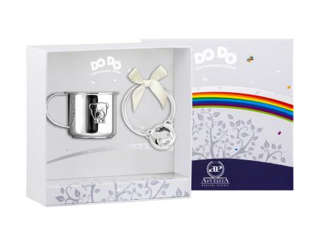 ДЕТСКАЯ КРУЖКА С ПОГРЕМУШКОЙ "МИШКА - МАЛЫШ" (ДО-ДО) №2 – АРГЕНТА