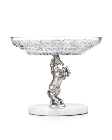 СЕРЕБРЯНАЯ СЕРВИРОВОЧНАЯ ТАРЕЛКА "ГАРЦУЮЩИЙ КОНЬ" – АЛЬТМАСТЕР