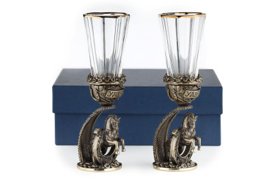 ЛАФИТНИК ДЛЯ ВОДКИ "НА УДАЧУ" ЛАТУННЫЙ 2 ШТ.