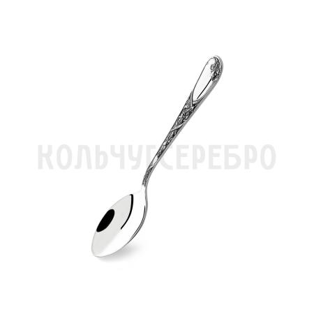 СЕРЕБРЯНАЯ ЧАЙНАЯ ЛОЖКА "ИРИСЫ" М-22 С ЧЕРНЕНИЕМ – ПАВЛОВСКИЙ ЗАВОД