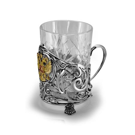 СЕРЕБРЯНЫЙ ПОДСТАКАННИК "С ГЕРБОМ РОССИИ" 930842-1 – КРАСНАЯ ПРЕСНЯ